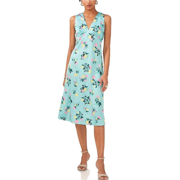 1 State Dresses & Skirts - Sweet Nothing Ocean Teal Sleeveless V-Neck Midi Dress